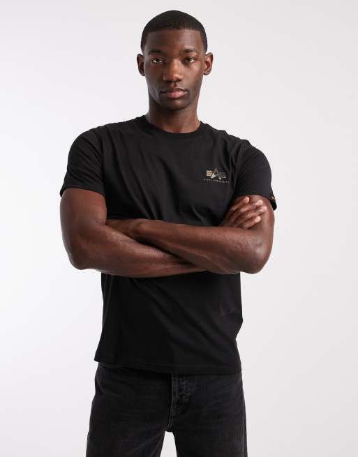 Alpha Industries - T-shirt avec logo sur la poitrine et imprimé camouflage - Noir, 3 de 5