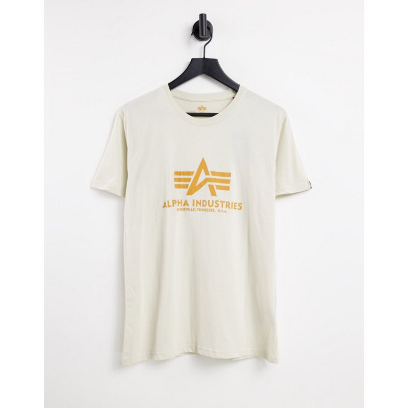 Novità CpJ0r Alpha Industries - T-shirt basic bianco vintage con logo