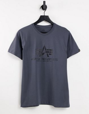 Alpha Industries - T-shirt basique à logo - Gris et noir