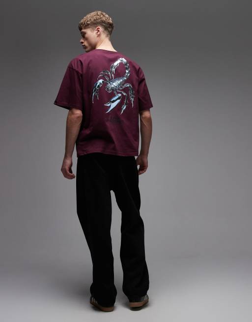 Alpha Industries - T-shirt en coton à imprimé scorpion au dos - Bordeaux, 2 de 5