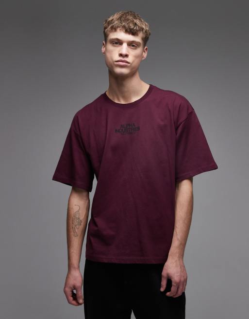 Alpha Industries - T-shirt en coton à imprimé scorpion au dos - Bordeaux, 3 de 5