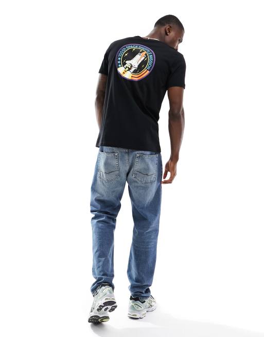 Alpha Industries - T-shirt imprimé au dos avec navette spatiale - Noir, 4 de 4