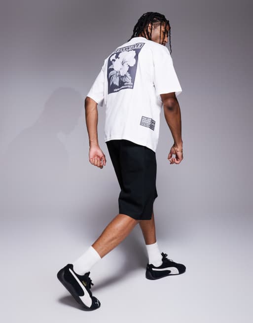 Alpha Industries - T-shirt met bloemenprint op de achterkant in wit, 3 van 4