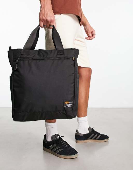 Alpha Industries tote backpack in black | ASOS