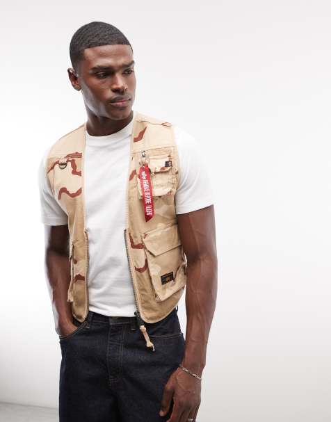 Alpha Industries – Utility-Weste aus Netzstoff im Military-Muster mit Taschen - view 1