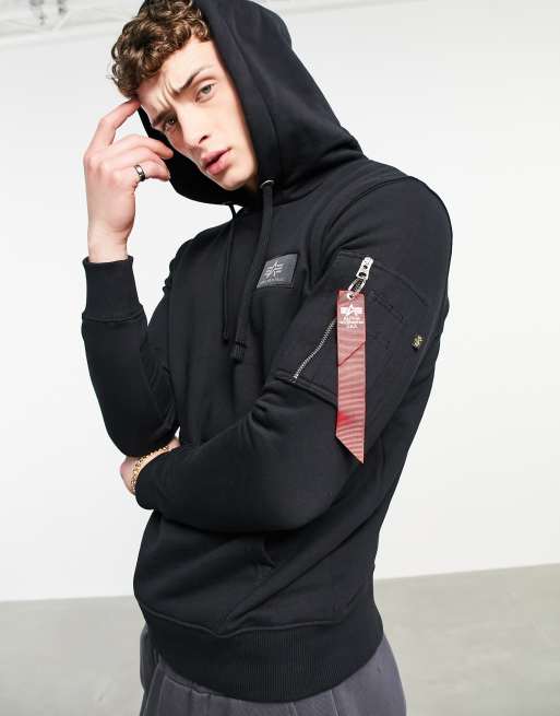 Alpha industries outlet black print hoodie