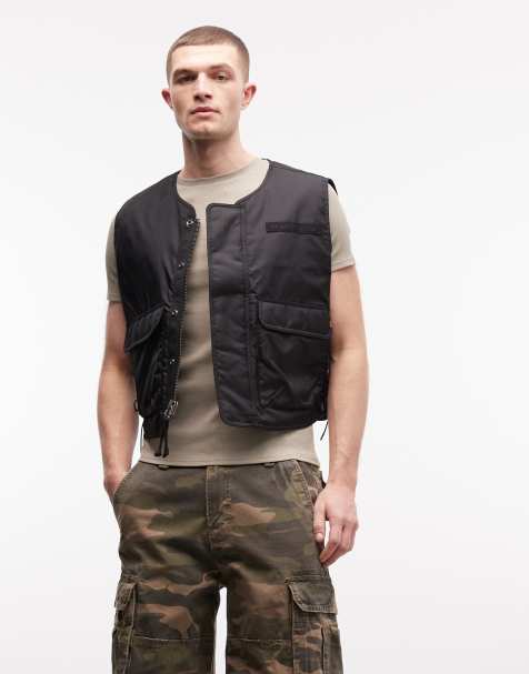 Alpha Industries vest with side tie up detail in black - view 1