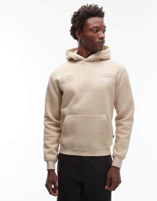 Alpha Industries Alpha Industries world logo pack print hoodie in cream-White