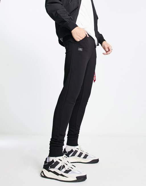Alpha Industries – X-Fit – Czarne dopasowane joggersy bojówki