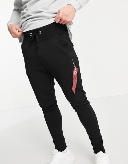 Alpha Industries – X-Fit – Czarne joggersy typu bojówki o dopasowanym kroju