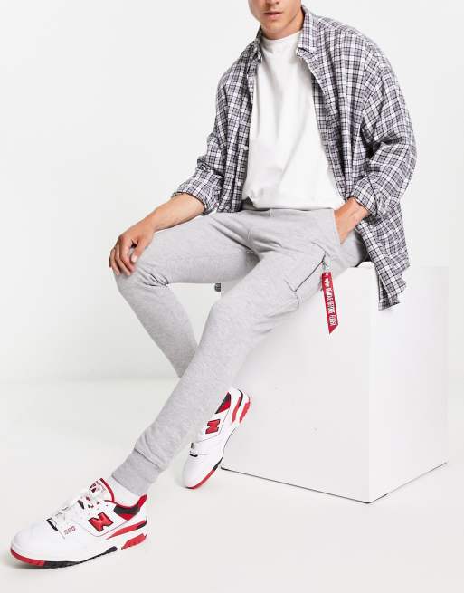 Alpha Industries – X-Fit – Gråmelerade, sweatbyxor i cargomodell