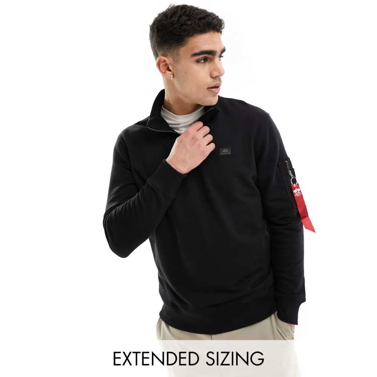 | Industries black X-fit in ASOS zip half sweatshirt Alpha