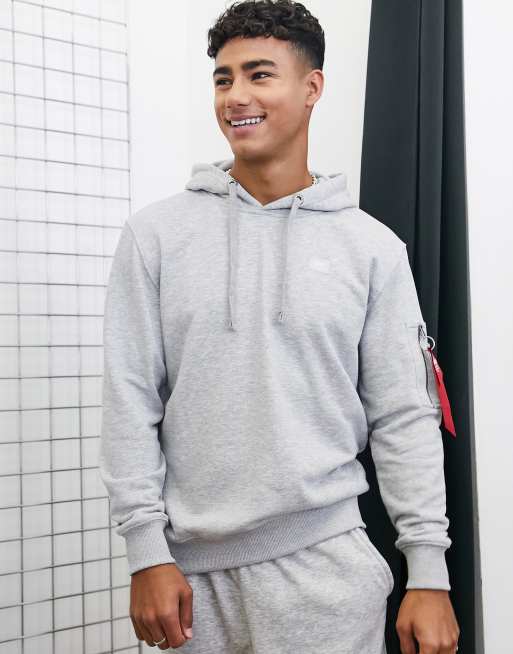 Alpha industries grey hoodie best sale