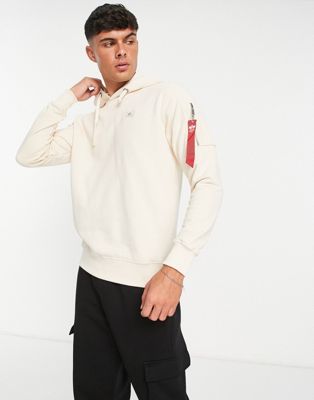 Alpha Industries X-Fit hoodie in off white
