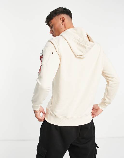 Alpha Industries X Fit hoodie in off white