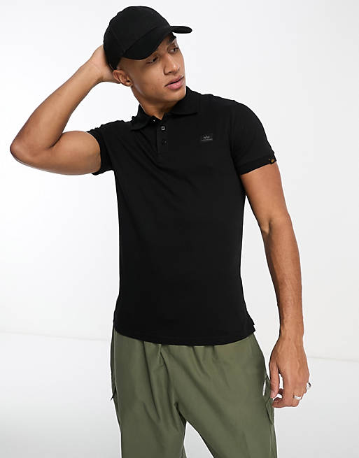 Alpha Industries X-Fit polo in black | ASOS