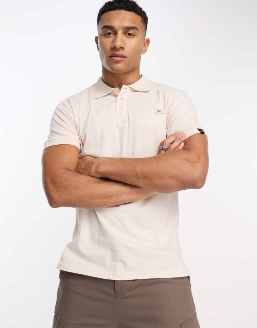 Alpha Industries X-Fit polo in ASOS | cream