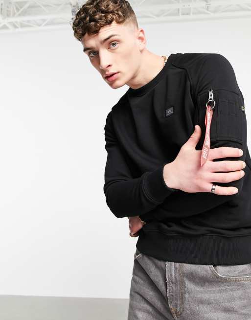 Alpha Industries X Fit regular fit sweatshirt in black ASOS