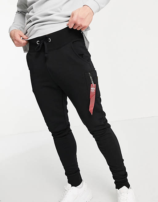 Alpha Industries X-Fit slim fit cargo joggers in black | ASOS