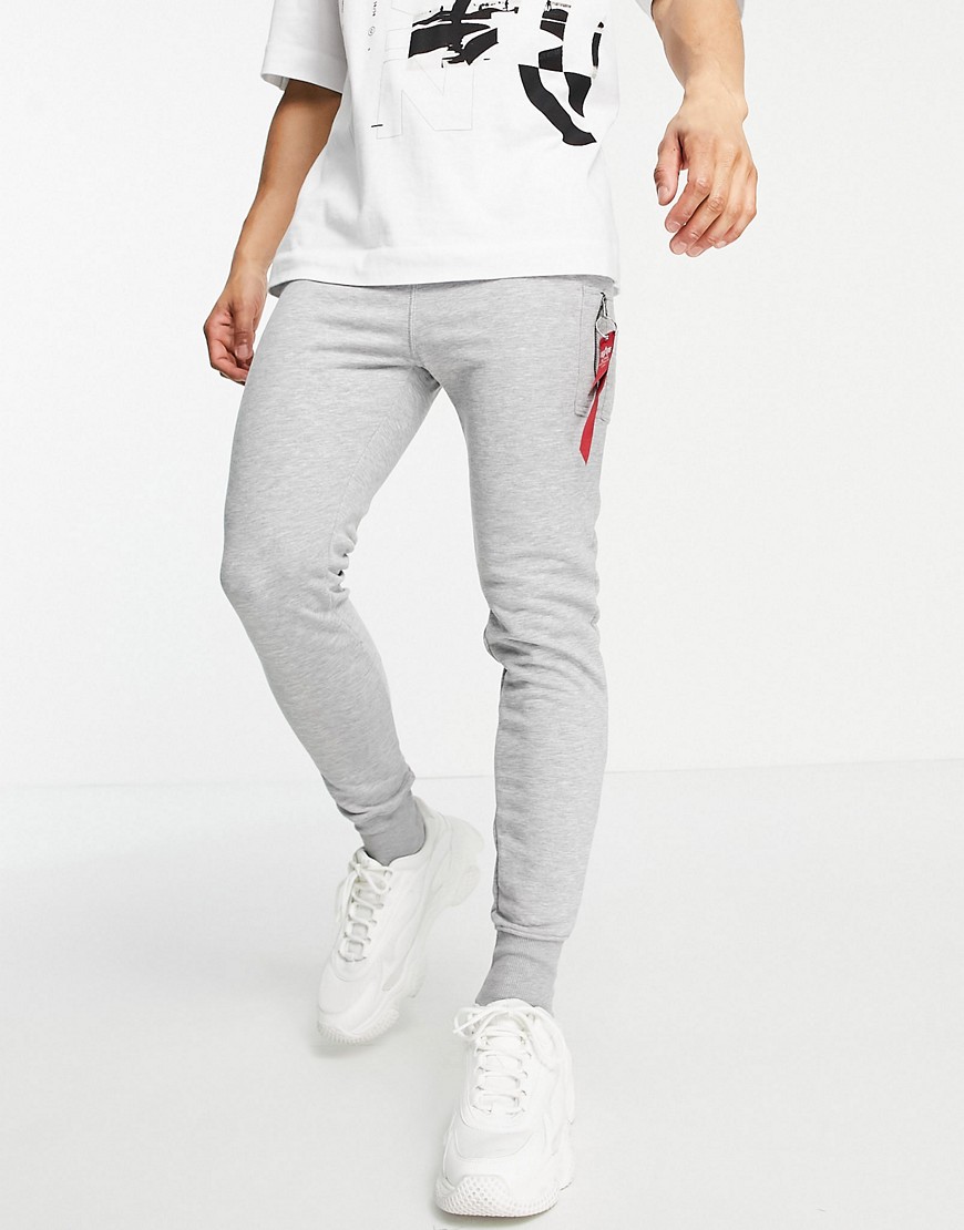 Alpha Industries X-Fit slim fit cargo joggers in grey marl