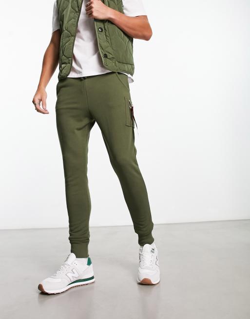 Alpha Industries X-Fit slim | sweat green joggers fit cargo dark in ASOS