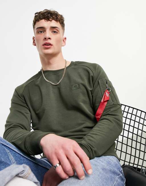 Alpha Industries X Fit sweatshirt regular fit in dark green