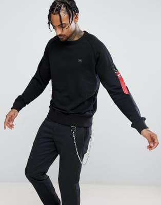 alpha industries x fit sweatshirt black