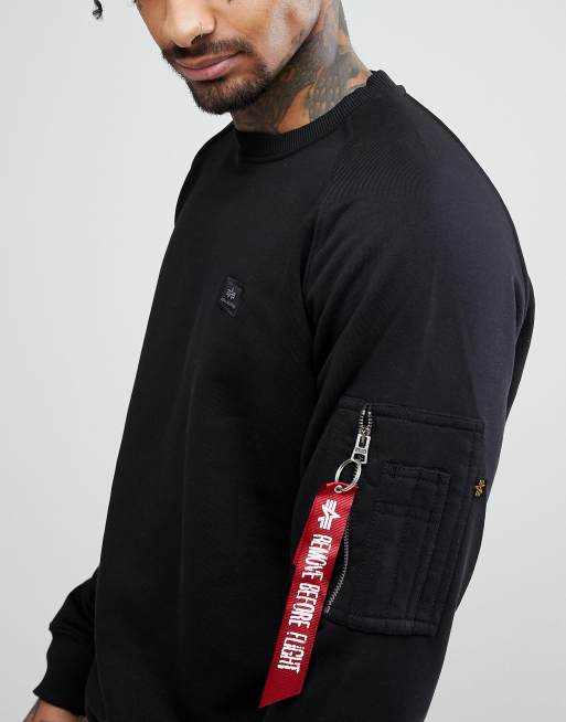 Alpha industries x fit sweatshirt black sale