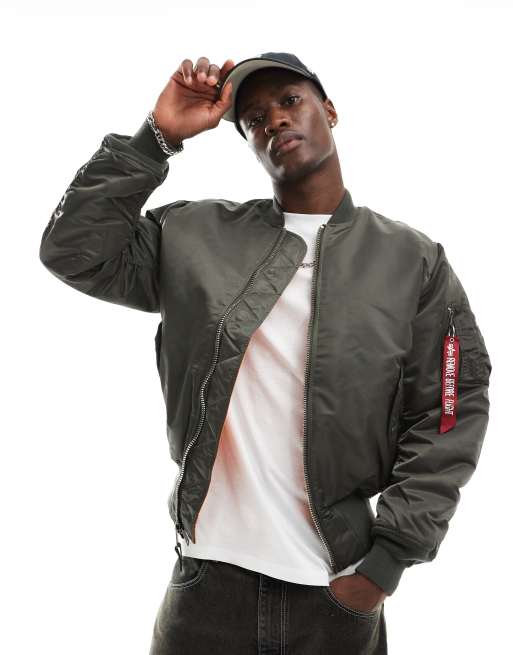 Alpha MA1 bomber jacket in grey/green