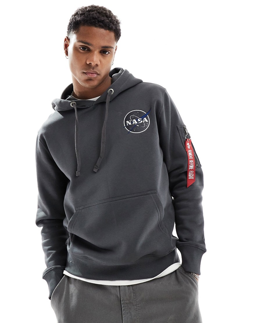 Alpha Nasa orbit hoodie in dark grey