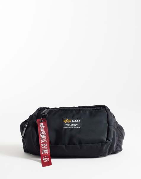 Alpha nylon bum bag with logo in black - view 1