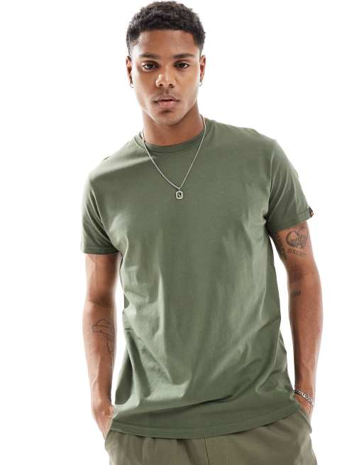 Alpha - T-shirt verde oliva scuro con stampa di drago sul retro, 4 di 4