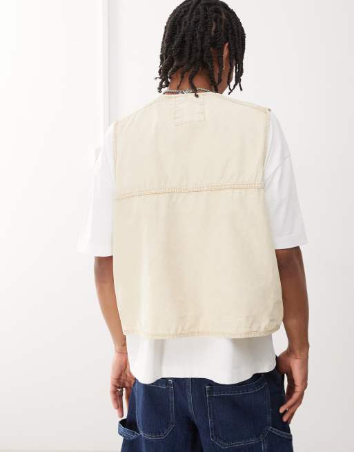 Alpha utlity vest in acid wash beige, 4 of 4