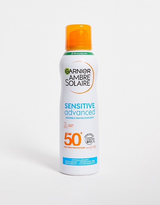 Garnier Ambre Solaire Sensitive Hypoallergenic Dry Mist Sun Cream Spray SPF50+ 200ml