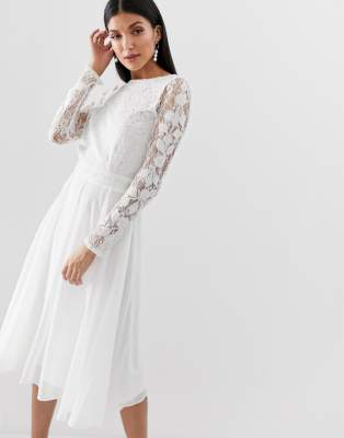 white midi dress formal
