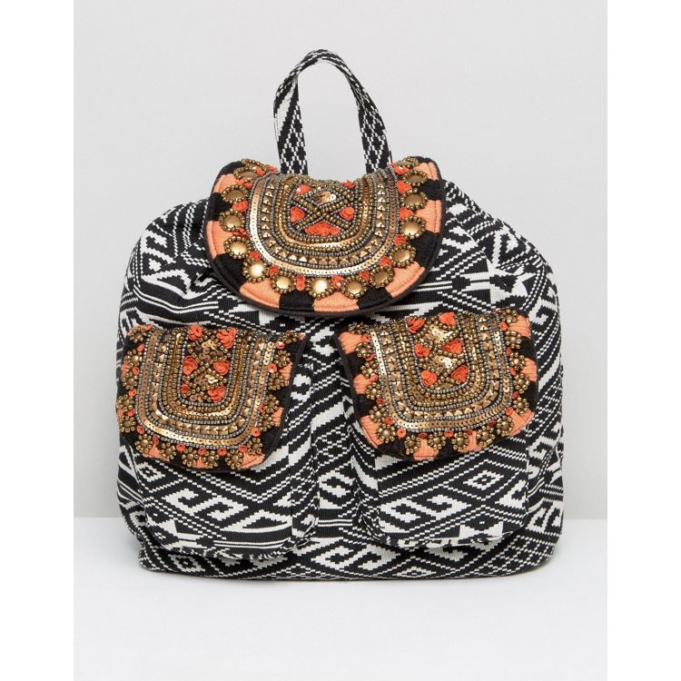 True Decadence satin shoulder bag with embellished detail in black