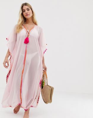 pink beach kaftan