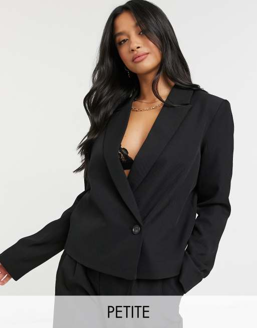 America de sastre negra de traje con cierre cruzado de Y.A.S Petite