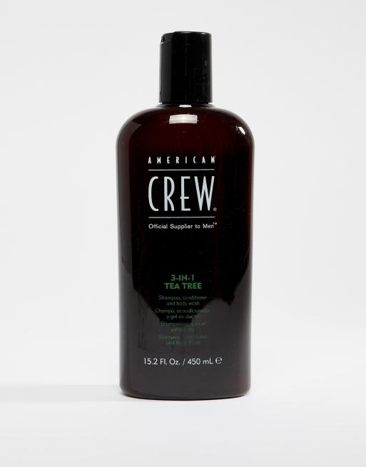 American Crew - Classic - Shampoo, balsamo e bagnoschiuma 3 in 1 al tea tree da 450ml