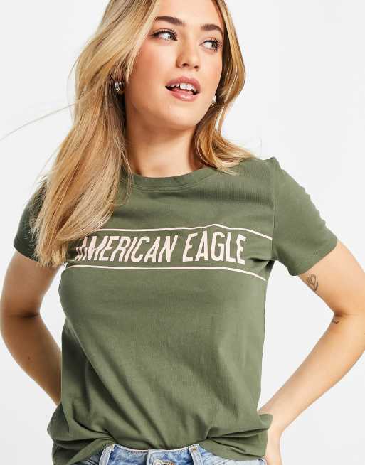 American eagle shop green t shirt