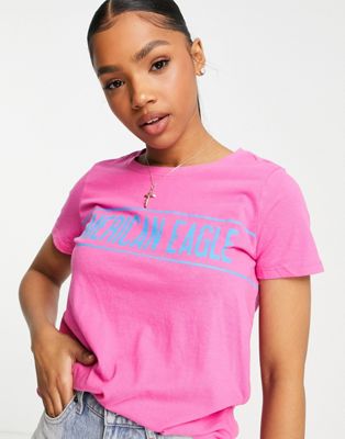American Eagle branded hot store t-shirt in pink