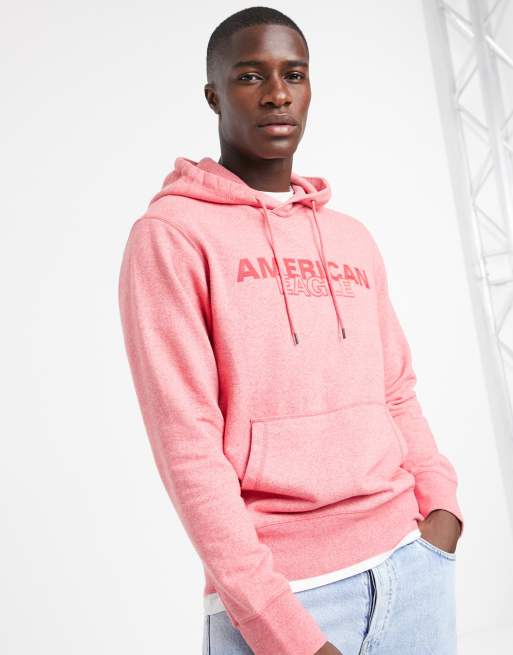 American Eagle chest logo hoodie in red ASOS