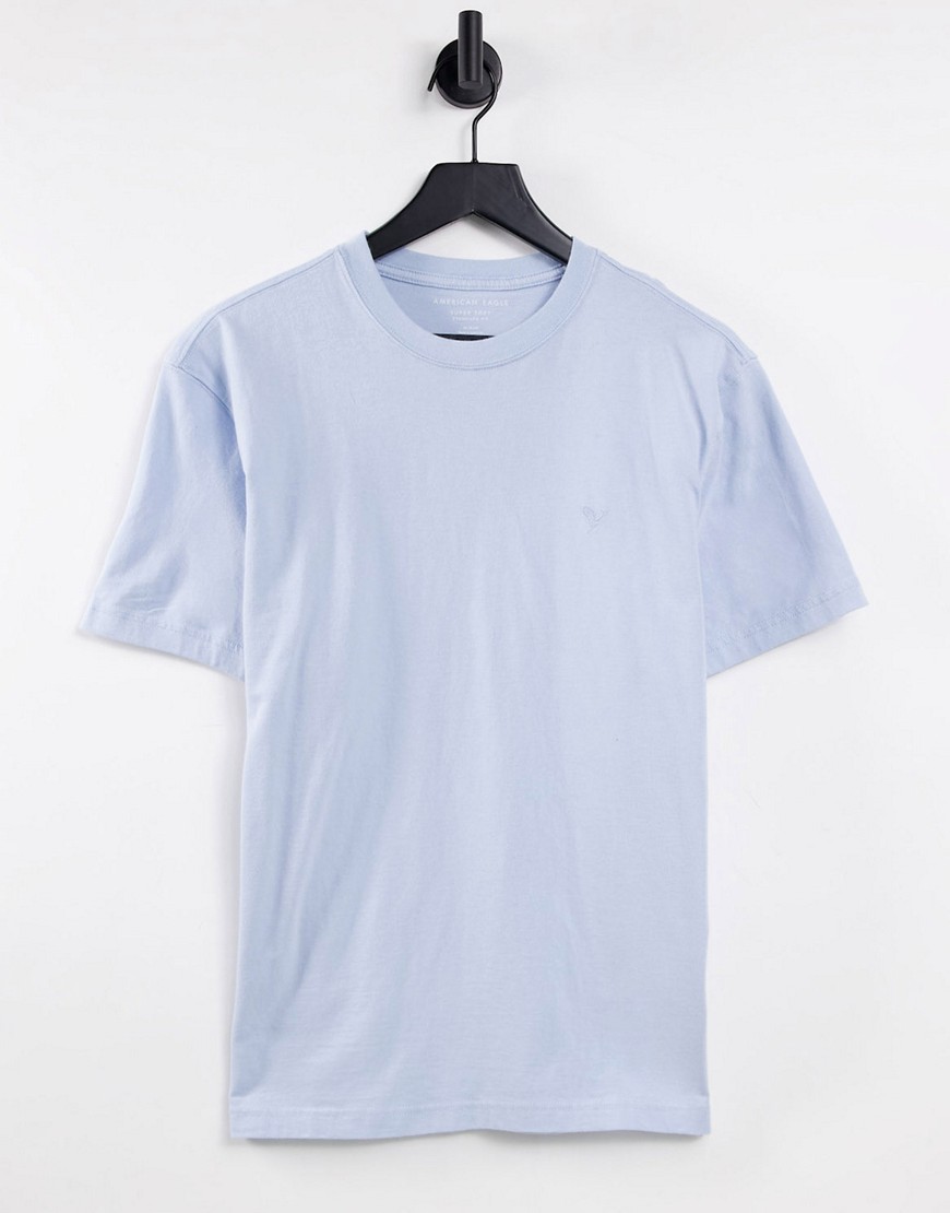 American Eagle - Core - T-shirt met logo in ijsblauw