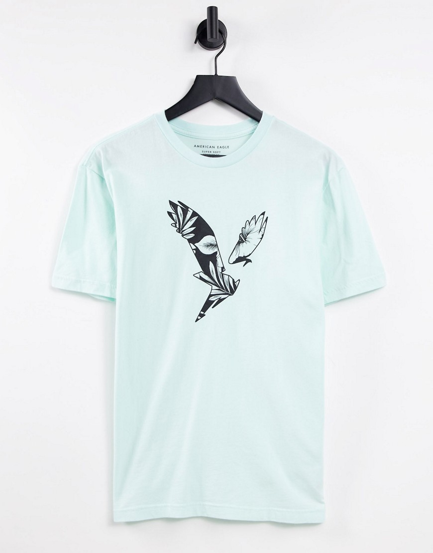 American Eagle - Core - T-shirt met logoprint op de borst in mintgroen