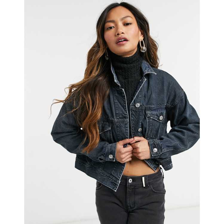 American Eagle denim jacket in dark wash blue ASOS
