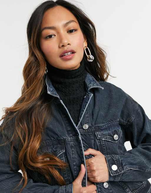 American eagle oversized hot sale denim jacket