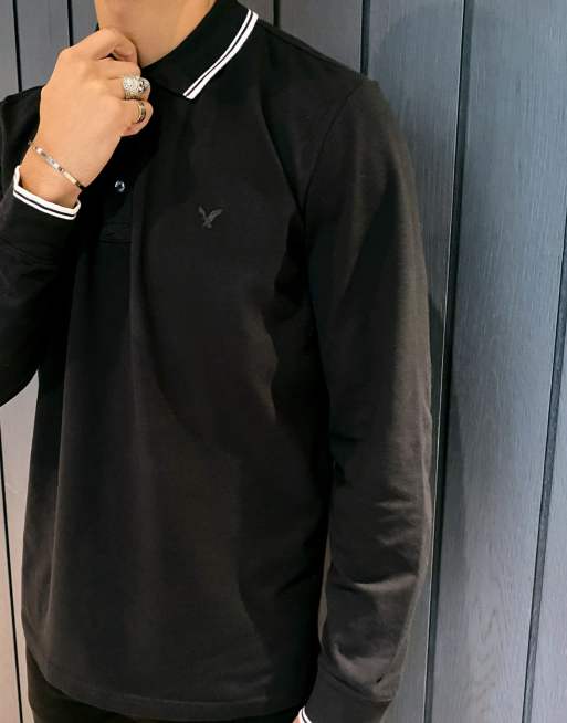 American eagle long sleeve polo store
