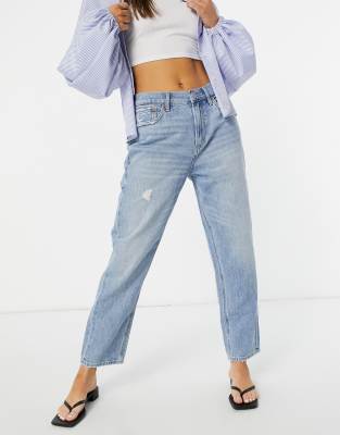 Jean American Eagle Délavé Foncé - Taille 6 - Coupe Regular - Occasion Très Bon état
