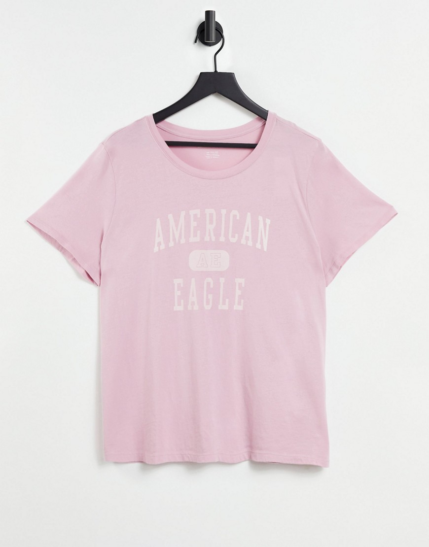 American Eagle - Klassiek T-shirt in roze-Paars