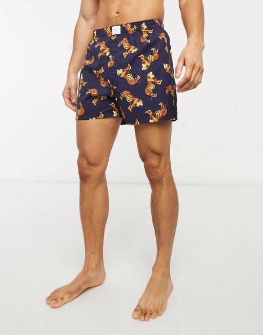 American Eagle lions photoreal print stretch boxer shorts in navy